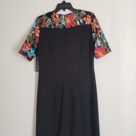 NEW NINA LEONARD EMBROIDERED LACE YOKE DRESS - Picture 9 of 11
